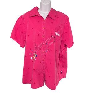 Disney Celebrate Tigger Shirt Button Down Blouse Plus Size 18W Red